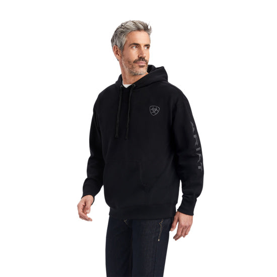 Men's Ariat Logo Hoodie Black w/ grey logo