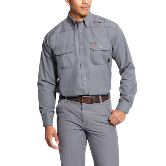 Men's FR Featherlight, button down work shirt - gunmetal gray
