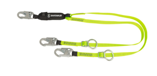 PRO 6′ Tie-Back Energy Absorbing Lanyard: Dual Leg, Adjustable Ring