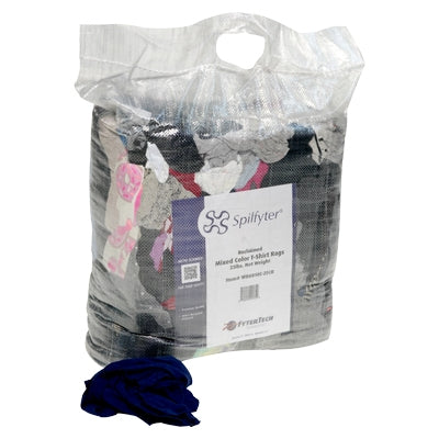 Reclaimed Mixed Colored T-Shirt Rags, 23LB Compressed Bag