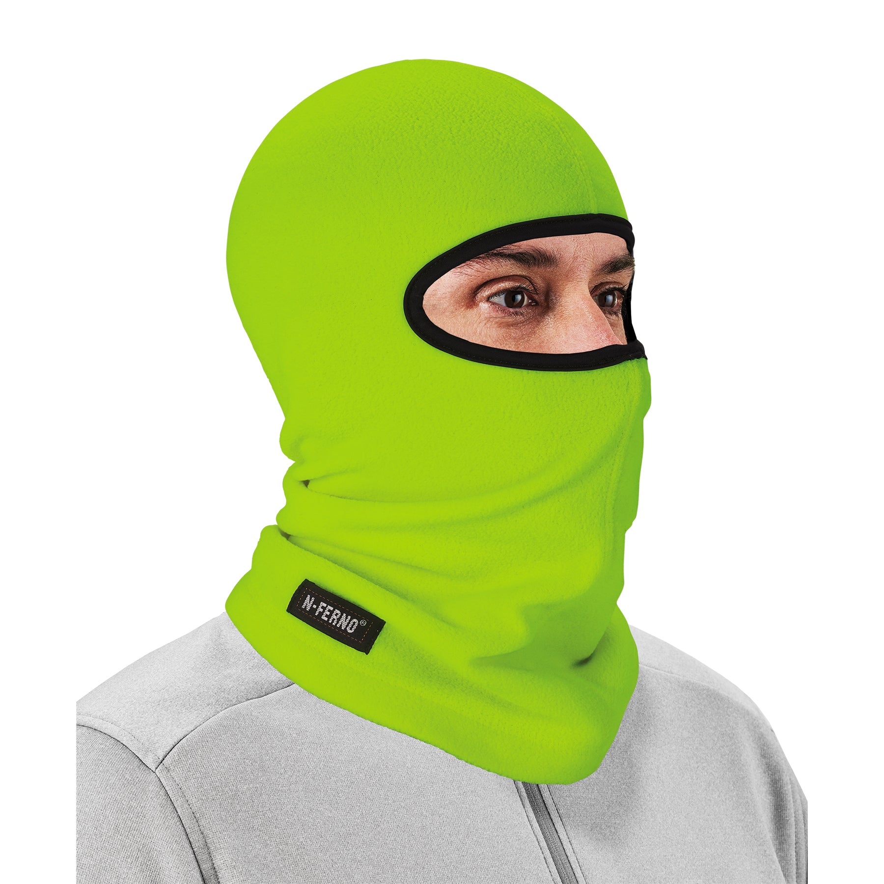 N-Ferno 6821HV balaclava face mask 2-way stretch fleece, lime