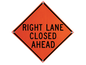 Sign, 36 x 36 Reflective PP HF Right Lane Closed Ahead