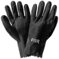 Economy 10-Inch Black PVC on Cotton Interlock Liner Solvent Resistant Gloves