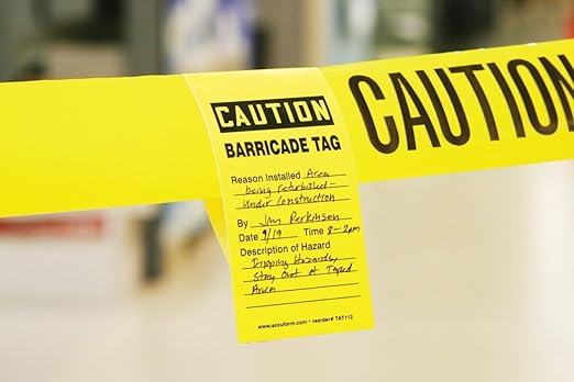 Wrap N' Stick™ Caution Safety Tag: Barricade Tag