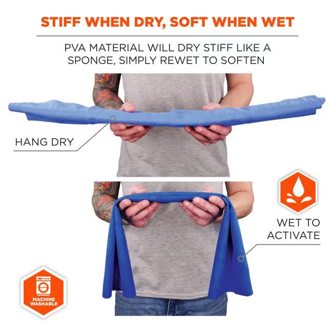Ergodyne Chill-Its 6602 Evaporative Cooling Towel - Blue