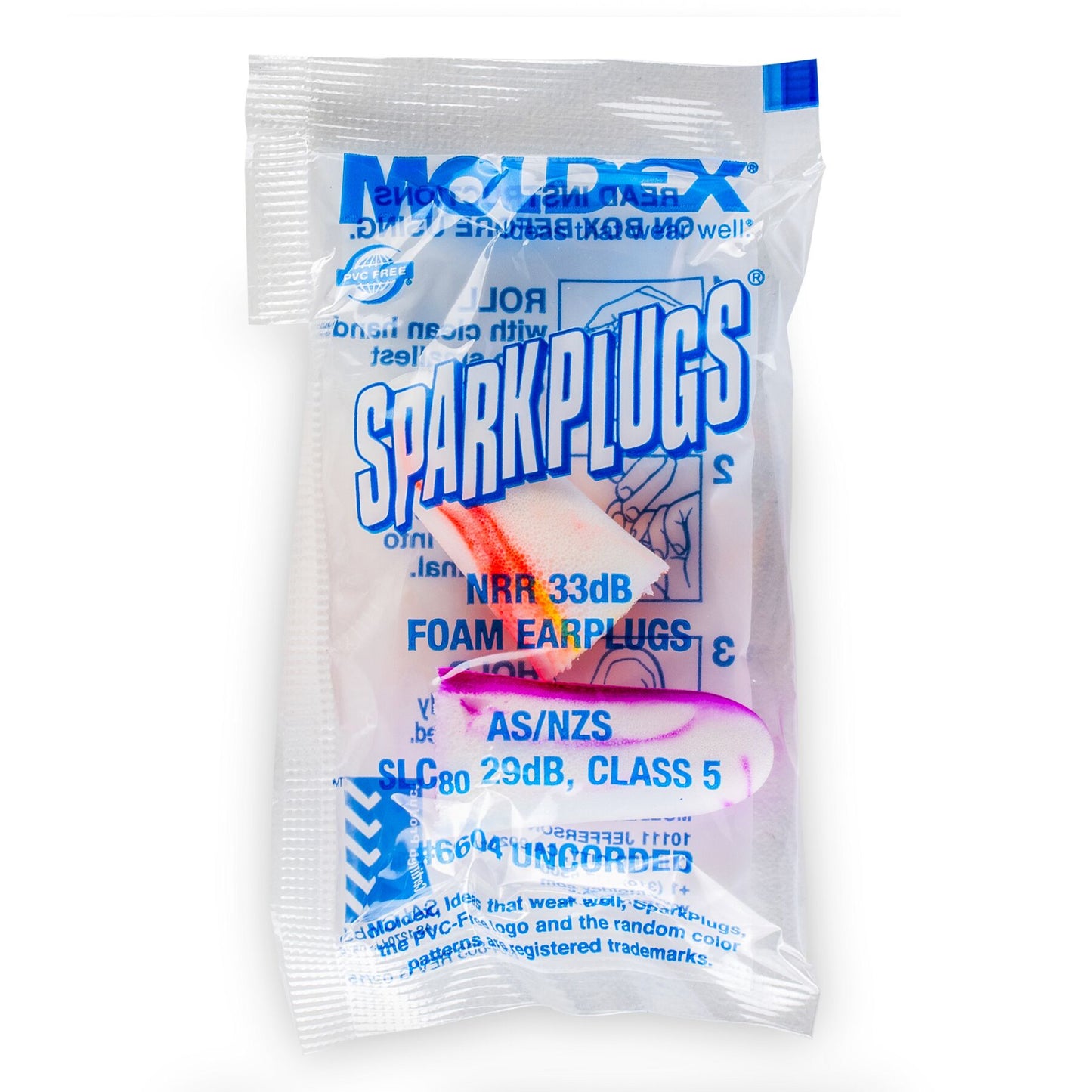 Moldex SparkPlugs 6604 Uncorded Disposable Foam Earplugs 200 Pairs NRR33dB