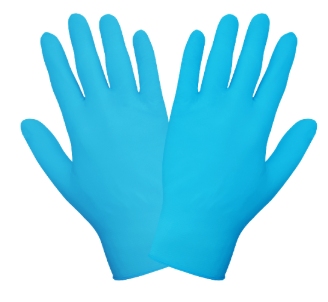 Nitrile, Powder-Free, Medical-Grade, Blue, 5-Mil, Textured Fingertips, 9.5-Inch Disposable Examination Gloves
