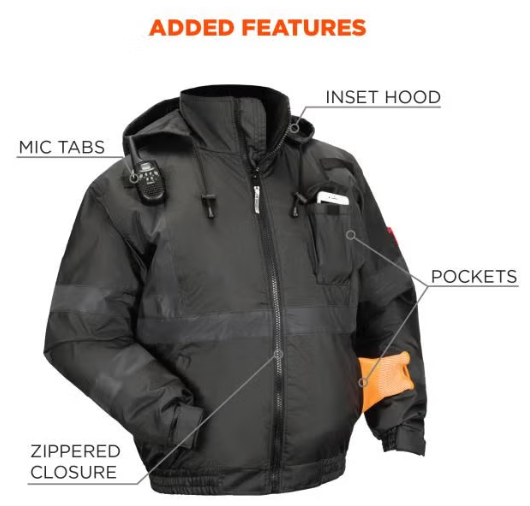 Enhanced Visibility Reflective Winter Bomber Jacket - Non-Certified