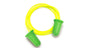 Green bell Shaped Plug - yellow corded - Polybag with dispenser- NRR30dB 100 pair/box 10bx/1cs 

