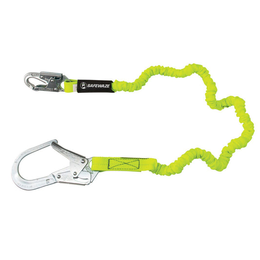 SafeWaze PRO 6' Stretch Internal Energy Absorbing Lanyard: Rebar Hook