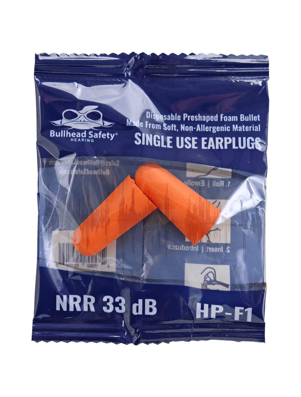 Bullhead Safety Hearing Protection Uncorded Polyurethane Foam NRR 32 dB Earplugs