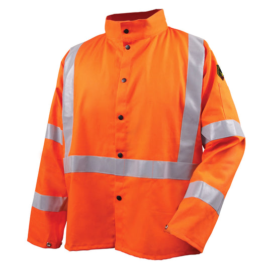 Safety Welding Jacket with FR Reflective Tape, Safety Orange