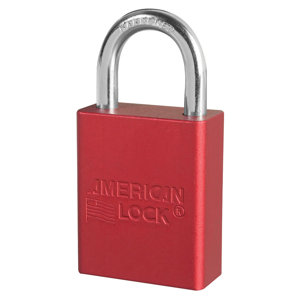 MasterLock American Lock Red Keyed Different Aluminum Safety Padlock