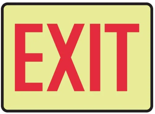 Lumi-Glow Safety Sign: Exit, 10" x 14", Lumi-Glow Flex