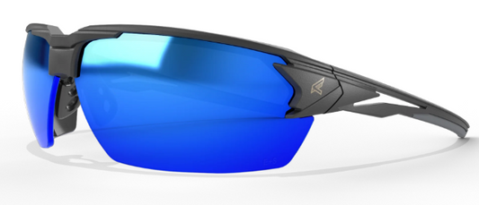 Pumori - Matte Black Frame with Aqua Precision Blue Mirror Lenses