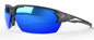 Pumori - Matte Black Frame with Aqua Precision Blue Mirror Lenses