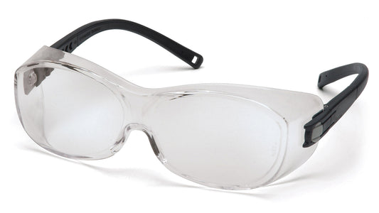 Clear H2X Anti-Fog Lens with Black Temples, over the glass, 12ea/1bx, 25bx/1cs