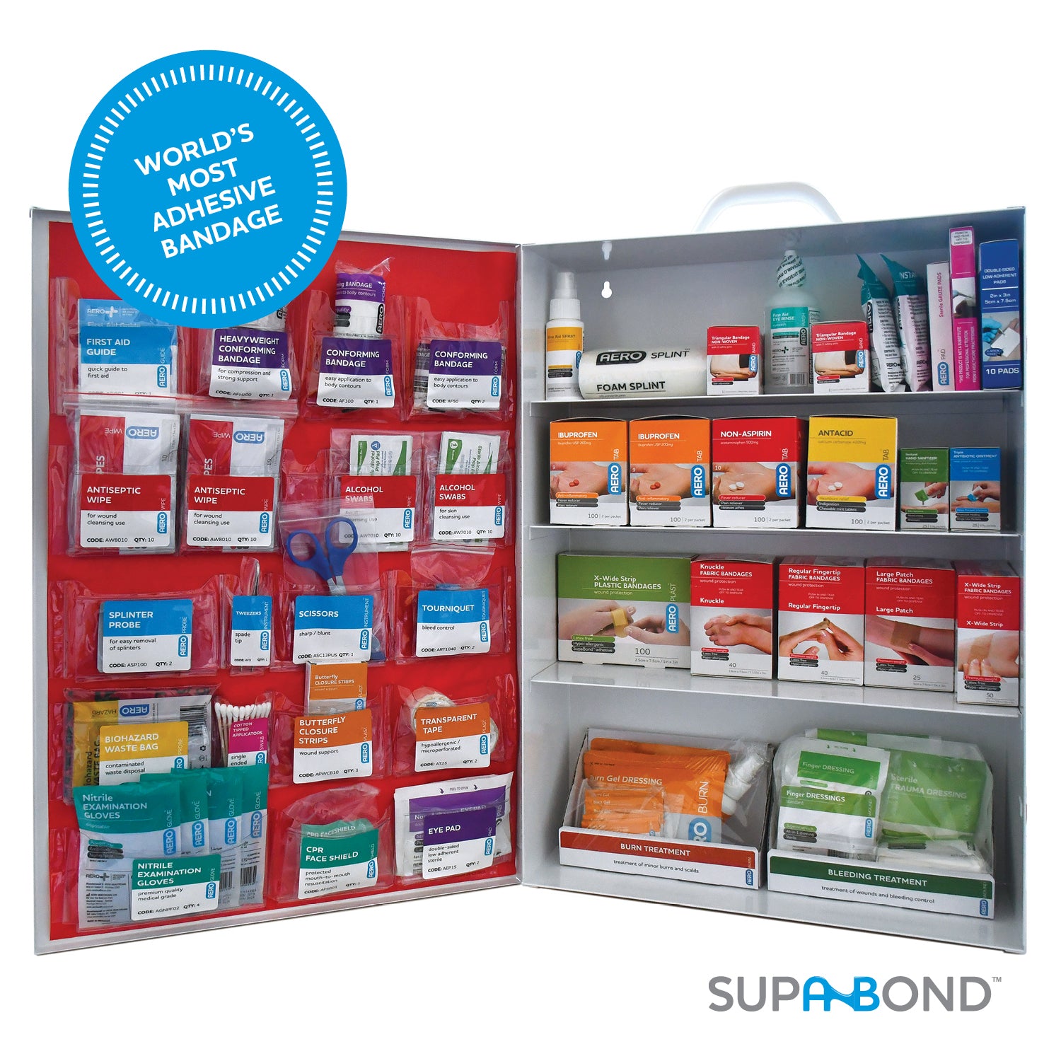Rilco Safety Logo Surefill 4 Shelf Metal Cabinet 150 Series Class B (w/ Meds)