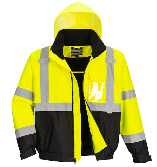 US364 Hi-Vis 2-in-1 Contrast Bomber Jacket