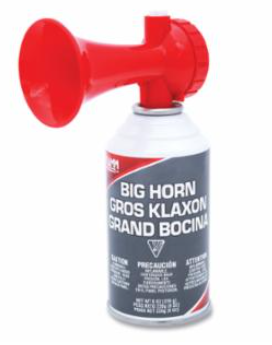 Portable Air Horn Includes 8 oz Canister and Horn, 125 dB