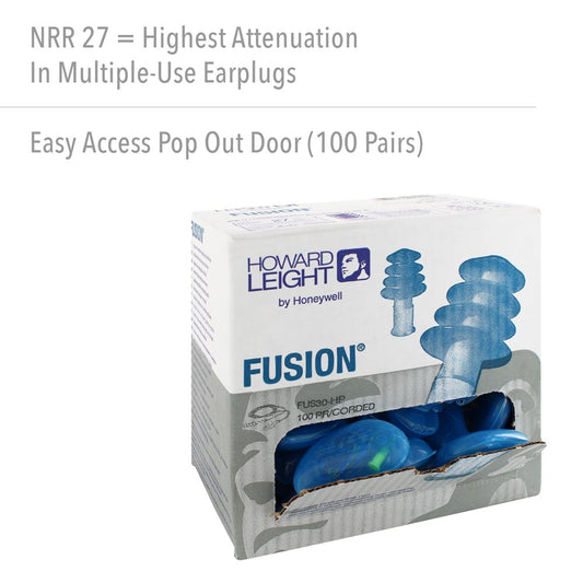 Honeywell Howard Leight Fusion Tapered TPE Corded Earplugs