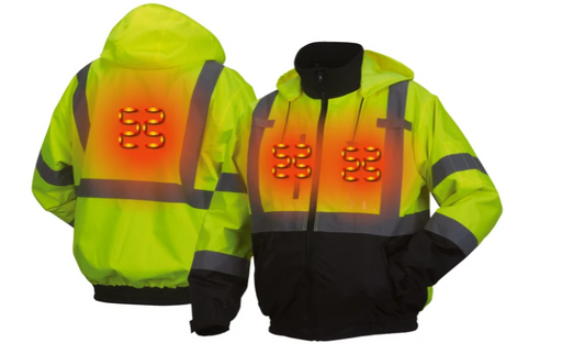RJ31H Series Pyramex Hi-Viz Class 3 Lime HEATED Jacket