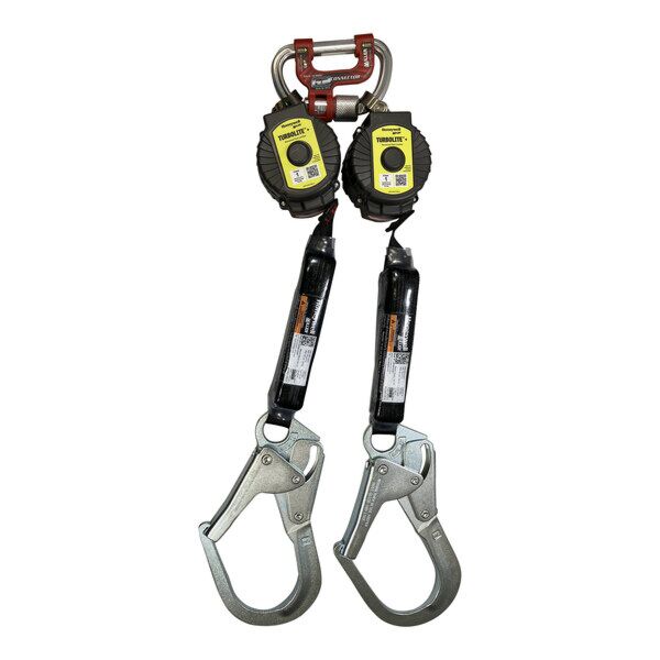 Honeywell Miller Turbolite+ Scorpion Fall Limiter, Vectran, 9ft G2 Twin Connector Locking Rebar Hook