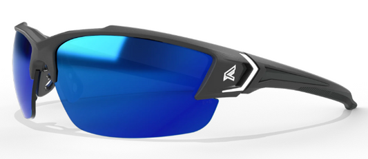 Khor G2 - Black Frame with Polarized Aqua Precision Blue Mirror Lenses