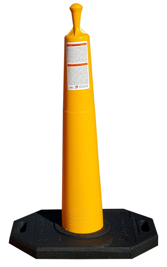 Roof Edge Delineator Cone, 39", Yellow 30lb Rectangular 

Base