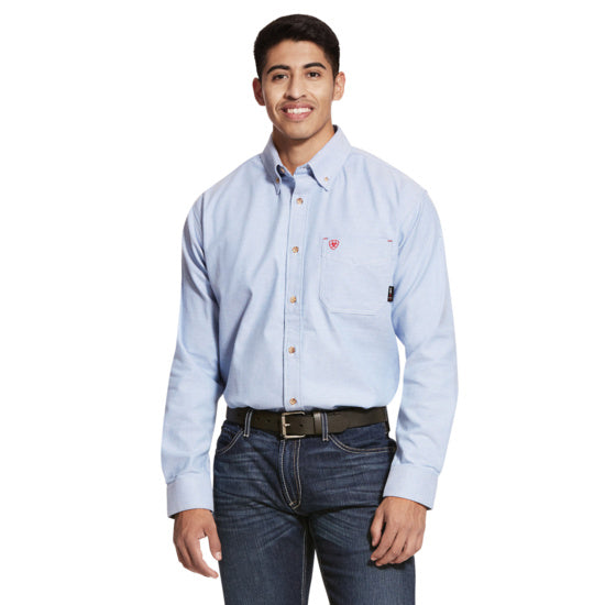 FR Solid Twill DuraStretch Work Shirt - Blue