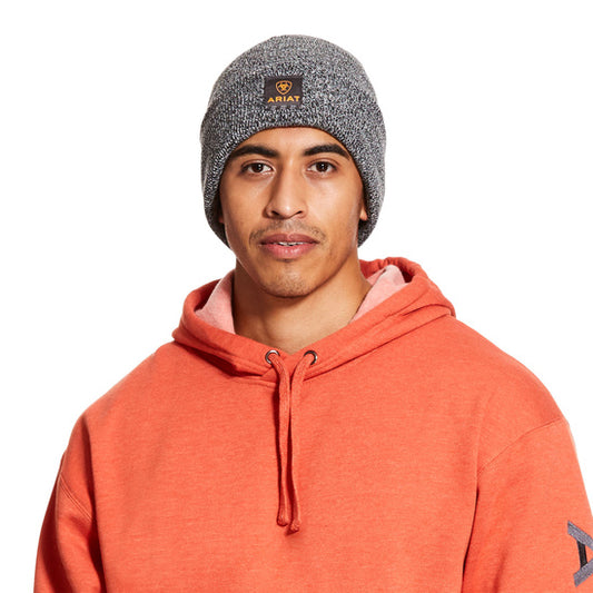 Rebar watch cap, black/white heather