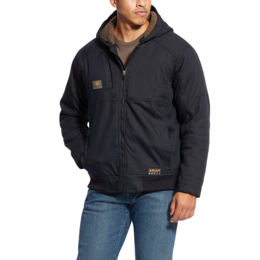 Rebar DuraCanvas jacket with hood, zippered hand and chest pockets 
