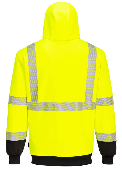 UB325 PORTWEST Hi-Vis Contrast Zipped Winter Hoodie
